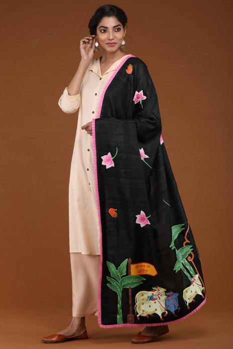 Ghicha Silk Pichwai Dupatta