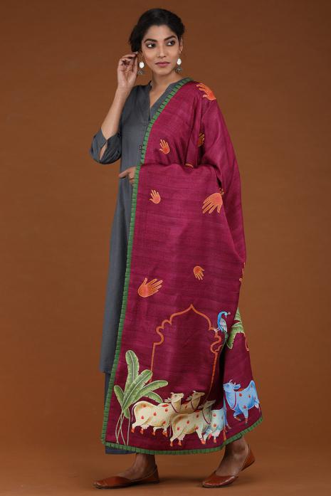 Ghicha Silk Pichwai Dupatta