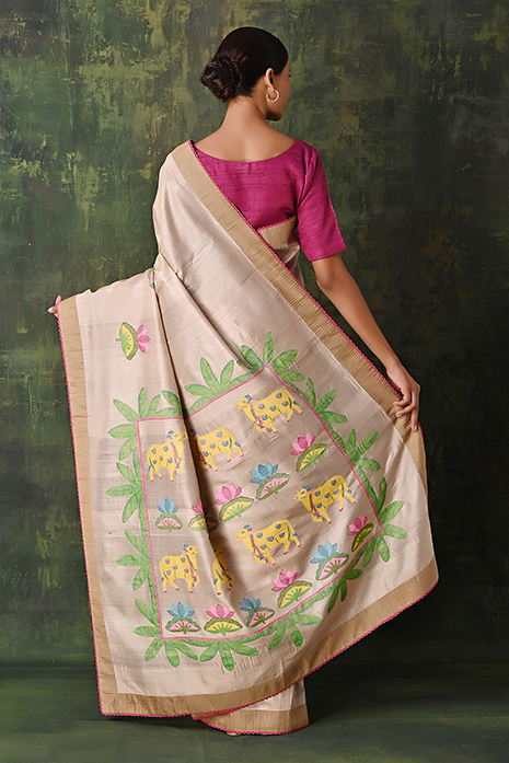  Pichwai Jamdaani Tussar Saree