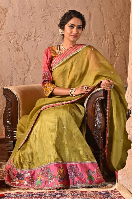 Handpainted Pichwai Lehenga Saree