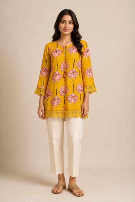 Pichwai Linen Tunic