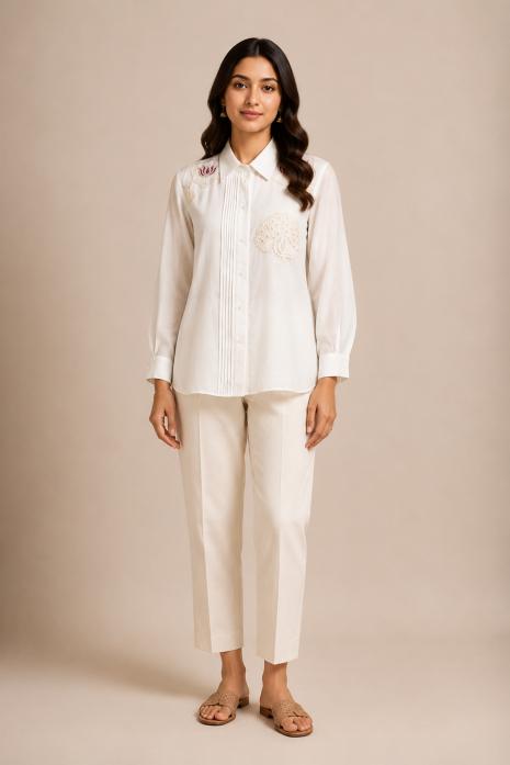 White Pichwai Shirt