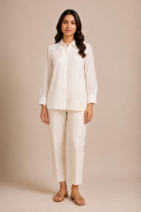 White Pichwai Shirt