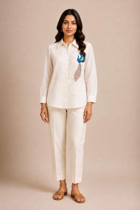 White Pichwai Shirt