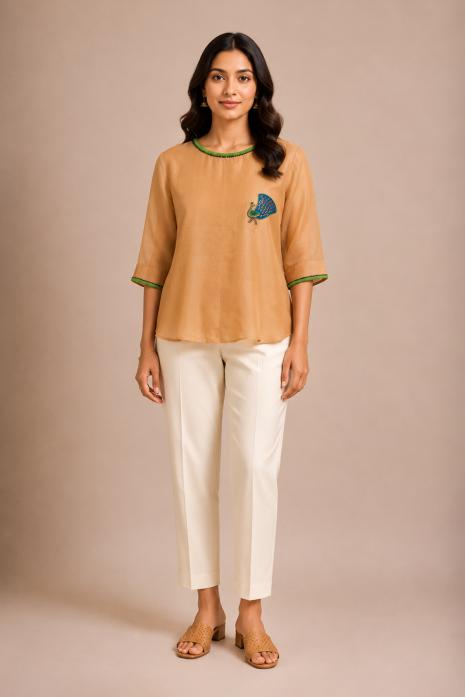 Mustard Pichwai Top