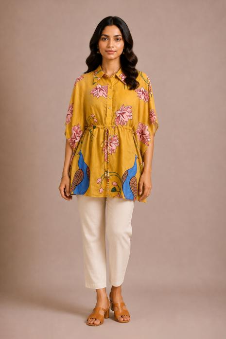 Yellow Pichwai Long Shirt