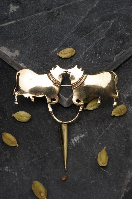 Double Dhenu Brooch