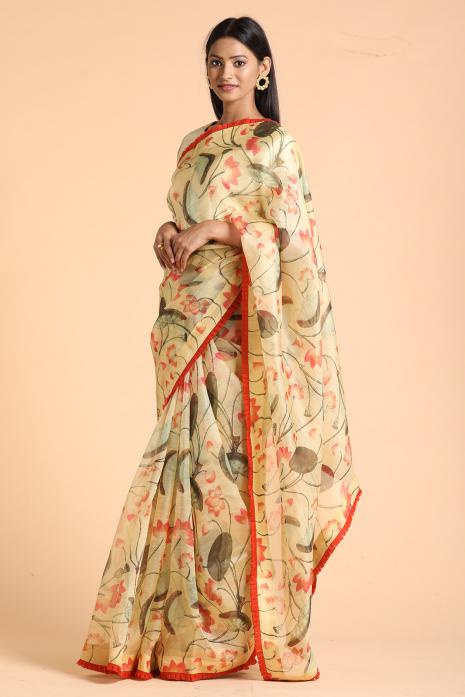 Handwowen Organza Pichwai Saree