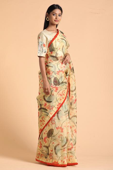 Handwowen Organza Pichwai Saree
