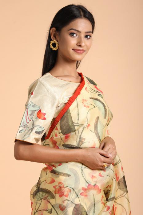 Handwowen Organza Pichwai Saree